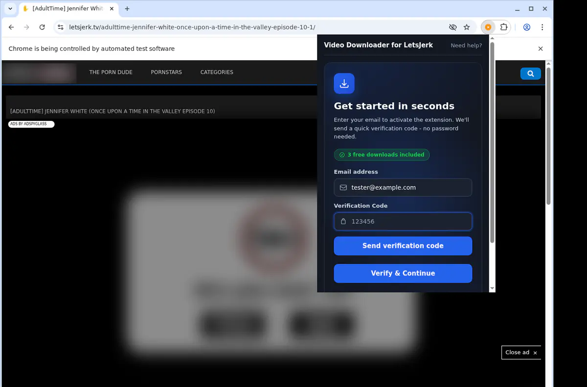 Letsjerk Video Downloader browser extension screenshot 4